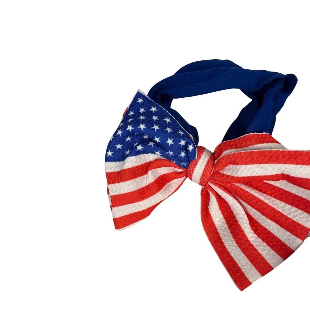 Patriotic Hair Bows Baby Headband 4th of July Stars Stripes Red‎ White Blue